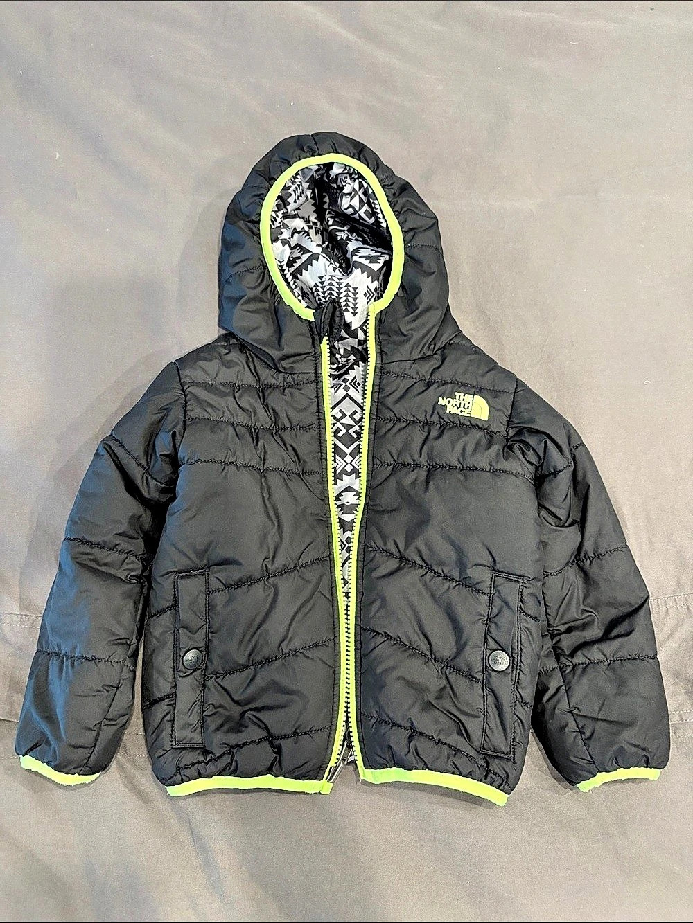 NWOT The North Face Toddler Reversible Perrito Hooded Jacket Boys 3T